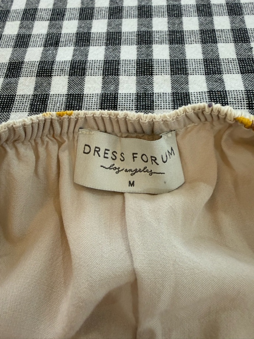 Dress Forum Yellow Floral Tiered Midi Dress Milkmaid Cottagecore Size M - Picture 12 of 13